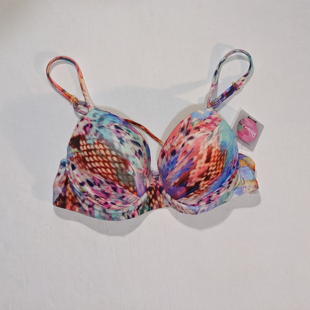 raisins push-up graphic swim top NWT M